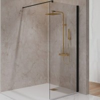 Душевая перегородка Paini 90 Walk-In 90C профиль Черный матовый стекло прозрачное