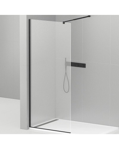 Душевая перегородка Cezares Liberta 140 LIBERTA-L-1-140-C-NERO профиль Черный матовый стекло прозрачное