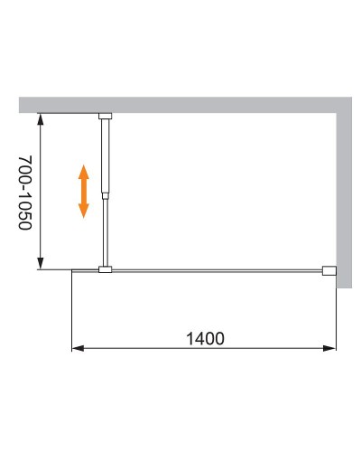 Душевая перегородка Cezares Liberta 140 LIBERTA-L-1-140-C-NERO профиль Черный матовый стекло прозрачное