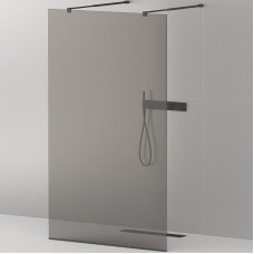 Душевая перегородка Cezares Liberta 120 LIBERTA-L-2-120-GR-NERO профиль Черный матовый стекло серое