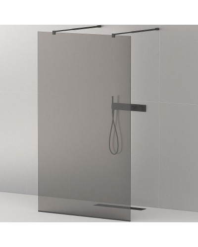 Душевая перегородка Cezares Liberta 120 LIBERTA-L-2-120-GR-NERO профиль Черный матовый стекло серое