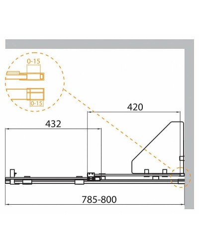 Душевая перегородка Cezares Stream 80 STREAM-BF-1-80-C-Cr профиль Хром стекло прозрачное