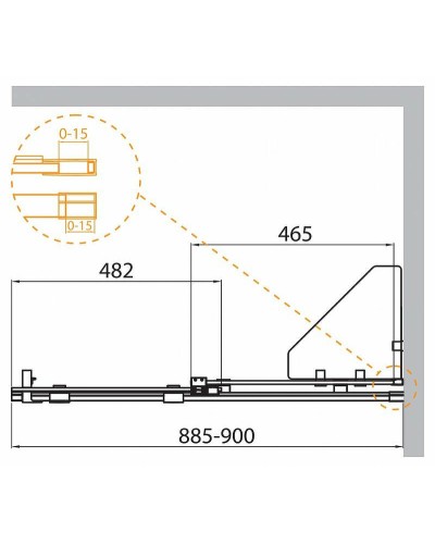 Душевая перегородка Cezares Stream 90 STREAM-BF-1-90-C-Cr профиль Хром стекло прозрачное