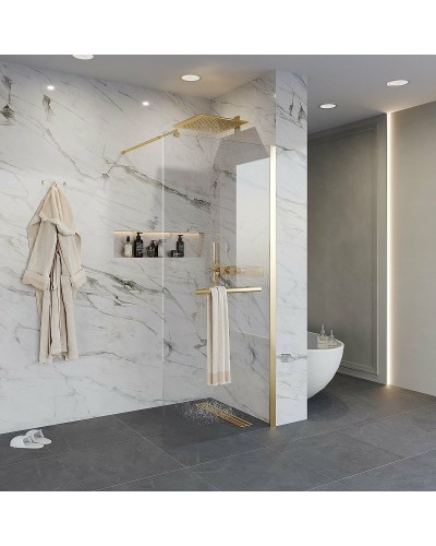 Душевая перегородка Niagara Nova 90 NG-641-90GOLD профиль Холодное золото стекло прозрачное