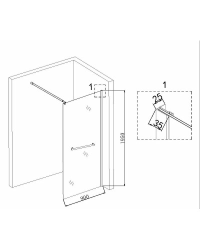 Душевая перегородка Niagara Nova 90 NG-641-90GOLD профиль Холодное золото стекло прозрачное
