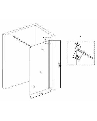 Душевая перегородка Niagara Nova 70 NG-663-70 профиль Хром стекло прозрачное