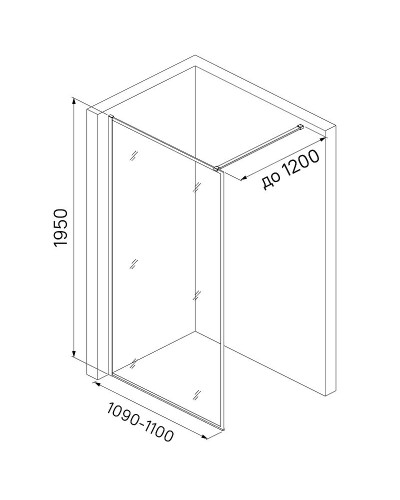 Душевая перегородка Iddis Slide 110 SLI8GS1i23 профиль Графит стекло прозрачное