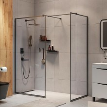 Душевая перегородка Iddis Slide 90 SLI8GS9i23 профиль Графит стекло прозрачное