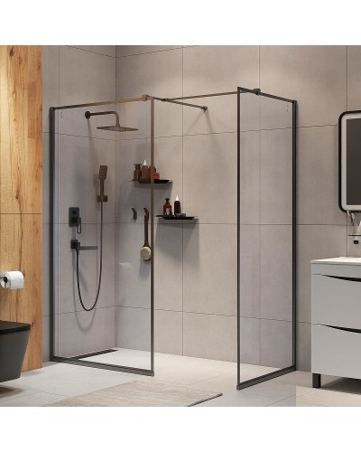 Душевая перегородка Iddis Slide 90 SLI8GS9i23 профиль Графит стекло прозрачное