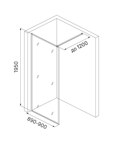 Душевая перегородка Iddis Slide 90 SLI8GS9i23 профиль Графит стекло прозрачное