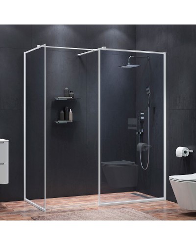 Душевая перегородка Iddis Slide 80 SLI8WS8i23 профиль Белый матовый стекло прозрачное