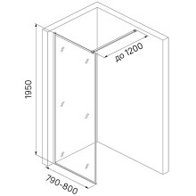 Душевая перегородка Iddis Slide 80 SLI8WS8i23 профиль Белый матовый стекло прозрачное