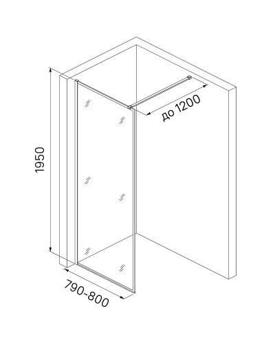 Душевая перегородка Iddis Slide 80 SLI8WS8i23 профиль Белый матовый стекло прозрачное
