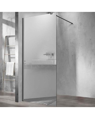 Душевая перегородка Vincea Walk-In 80 VSW-1H800MRGM профиль Вороненая сталь стекло зеркальное