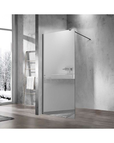 Душевая перегородка Vincea Walk-In 90 VSW-1H900MRGM профиль Вороненая сталь стекло зеркальное