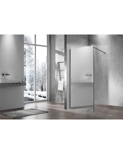 Душевая перегородка Vincea Walk-In 90 VSW-1H900MRGM профиль Вороненая сталь стекло зеркальное