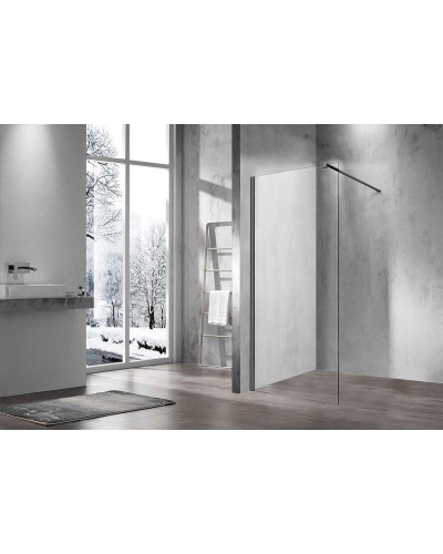 Душевая перегородка Vincea Walk-In 120 VSW-1H120CLGM профиль Вороненая сталь стекло прозрачное