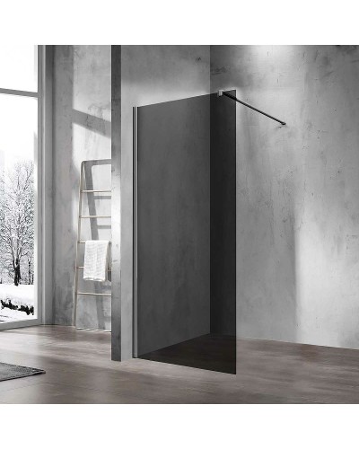 Душевая перегородка Vincea Walk-In 120 VSW-1H120CGGM профиль Вороненая сталь стекло тонированное