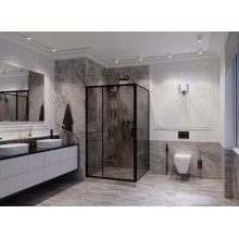 Душевая стенка Ambassador Forsa 80 80ABB профиль Черный стекло тонированное