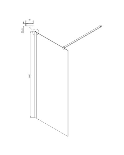 Неподвижная перегородка 120х200 см Ambassador Walk-in 15031104 прозрачное