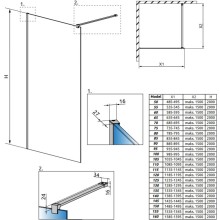 Неподвижная перегородка Radaway Modo X II 80 прозрачное