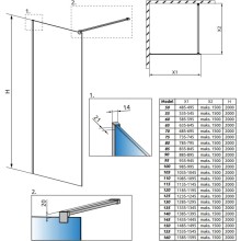 Неподвижная перегородка Radaway Modo II New 105 прозрачное