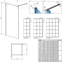 Неподвижная перегородка Radaway Modo X Black II Factory 85 прозрачное
