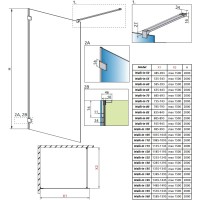 Неподвижная перегородка Radaway Essenza Pro Gold Walk-in 150 прозрачное