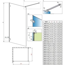 Неподвижная перегородка Radaway Essenza Pro White Walk-in 130 прозрачное