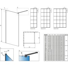 Неподвижная перегородка Radaway Modo New Black II Factory 105 прозрачное