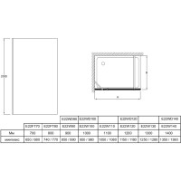 Неподвижная перегородка 98 см Jacob Delafon Contra E22W100-BLV тонированное