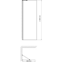 Неподвижная перегородка 90 см WasserKRAFT Aller 10H07-RP90 Fixed прозрачное