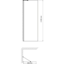 Неподвижная перегородка 90 см WasserKRAFT Aller 10H07-RP90 Fixed прозрачное