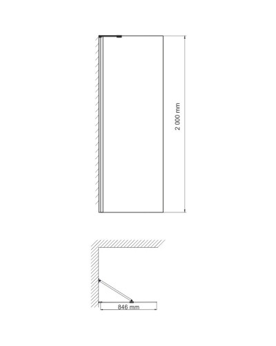 Неподвижная перегородка 90 см WasserKRAFT Aller 10H07-RP90 Fixed прозрачное