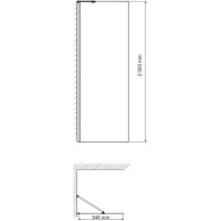 Неподвижная перегородка 100 см WasserKRAFT Aller 10H10-RP100 Fixed прозрачное
