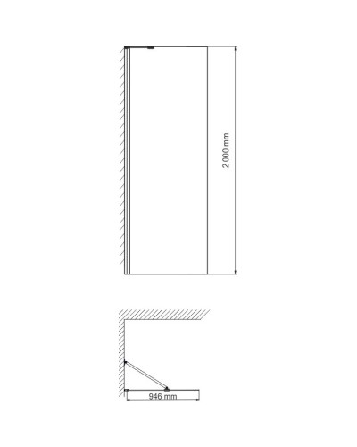 Неподвижная перегородка 100 см WasserKRAFT Aller 10H10-RP100 Fixed прозрачное