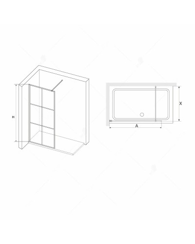 Неподвижная перегородка 120 см RGW WA-011-B Walk-in 35101112-84 прозрачное