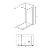 Неподвижная перегородка 80 см RGW WA-001 Walk-in 351000108-21 матовое