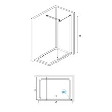 Неподвижная перегородка 80 см RGW WA-001 Walk-in 351000108-21 матовое