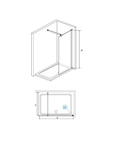 Неподвижная перегородка 110 см RGW WA-001 Walk-in 351000111-11 прозрачное