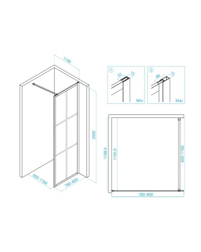 Неподвижная перегородка 80 см RGW WA-11-B Walk-in 32101180-84 прозрачное