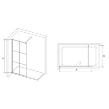Неподвижная перегородка 80 см RGW WA-11-B Walk-in 32101180-84 прозрачное