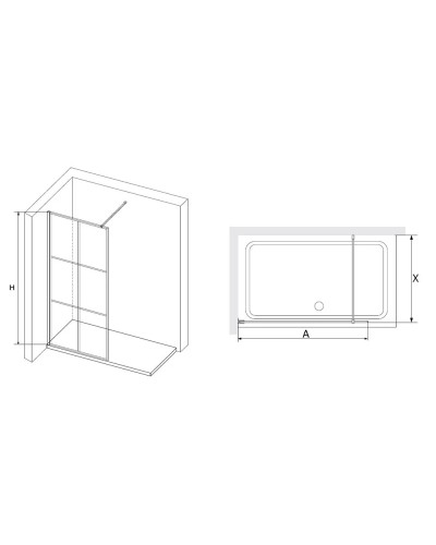 Неподвижная перегородка 80 см RGW WA-11-B Walk-in 32101180-84 прозрачное