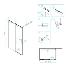 Неподвижная перегородка 100 см RGW WA-13 Walk-in 34101310-11 прозрачное