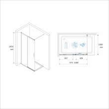 Неподвижная перегородка 100 см RGW WA-13 Walk-in 34101310-11 прозрачное