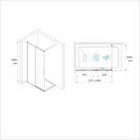 Неподвижная перегородка 140 см RGW WA-13-B Walk-in 34101314-14 прозрачное