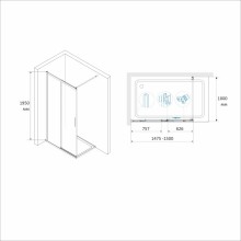 Неподвижная перегородка 150 см RGW WA-13-B Walk-in 34101315-14 прозрачное