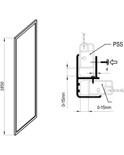 Боковая стенка 75 см Ravak Pivot PPS 94030100Z1 прозрачное