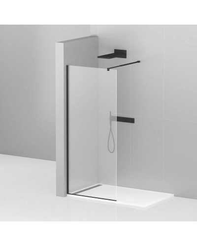 Неподвижная перегородка 125 см Cezares LIBERTA-L-1-125-C-NERO прозрачное