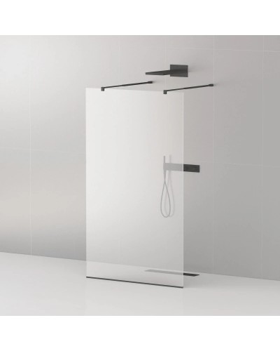 Неподвижная перегородка 125 см Cezares LIBERTA-L-2-125-C-NERO прозрачное